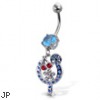 Jeweled cocktail belly button ring