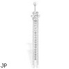 Jeweled Flower Belly Ring with Long Dangling Accent