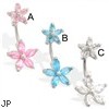 Jeweled Flower Navel Ring