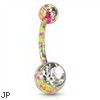 Jeweled splatter belly ring