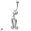 Jeweled zodiac belly button ring, Leo