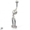 Jeweled zodiac belly button ring, Libra