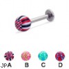 Labret with acrylic checkered ball, 14 ga