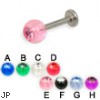 Labret with acrylic jeweled ball, 14 ga