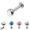 Labret with cabochon ball, 12 ga