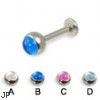 Labret with cabochon ball, 14 ga