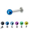 Labret with colored ball, 14 ga