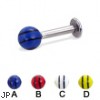 Labret with double striped ball, 12 ga