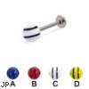 Labret with double striped ball, 16 ga