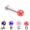 Labret with multi-gem acrylic colored ball, 10 ga