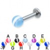 Labret with striped ball, 12 ga