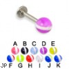 Labret with striped ball, 14 ga