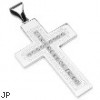 Large Stainless Steel Gem Paved Roman Patterned Cross Pendant