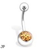 Leopard Print Belly Ring,14 Ga