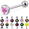 Logo tongue ring, 14 ga