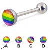 Logo tongue ring, 14 ga