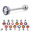 Logo tongue ring, 14 ga