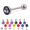 Logo tongue ring, 14 ga