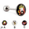 Logo tongue ring, 14 ga