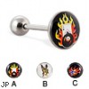 Logo tongue ring, 14 ga