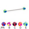 Long barbell (industrial barbell) with balloon balls, 14 ga