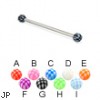 Long barbell (industrial barbell) with checkered balls, 12 ga