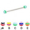 Long barbell (industrial barbell) with circle balls, 12 ga