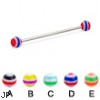 Long barbell (industrial barbell) with circle balls, 14 ga