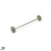 Long Barbell (Industrial Barbell) with Flower Cones, 12 Ga