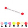 Long barbell (industrial barbell) with glow-in-the-dark balls, 14 ga