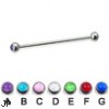 Long barbell (industrial barbell) with hologram balls, 14 ga