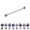 Long Barbell (Industrial Barbell) with Multi Gem Balls, 12 Ga