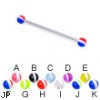 Long barbell (industrial barbell) with striped balls, 14 ga