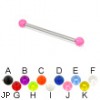 Long barbell (industrial barbell) with UV balls, 12 ga