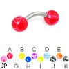 Marble ball curved barbell, 14 ga