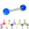 Marble ball straight barbell, 14 ga