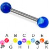 Marble ball titanium straight barbell, 12 ga