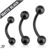 Matte Black Over Surgical Steel Eyebrow Curve Barbell