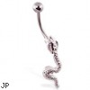 Moveable hinged cobra belly ring