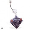 Mspiercing Belly Ring with Official Licensed MLB Charm, San Francisco Giants