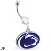 Mspiercing Belly Ring with Official Licensed NCAA Charm, Penn State Nittany Lions