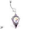 Mspiercing Belly Ring With Official Licensed NFL Charm, Pittsburgh Steelers