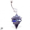 Mspiercing Belly Ring with Official Licensed NFL Charm, Seattle Seahawks