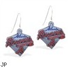 Mspiercing Sterling Silver Earrings With Official Licensed Pewter MLB Charms, Atlanta Braves