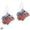 Mspiercing Sterling Silver Earrings With Official Licensed Pewter MLB Charms, Baltimore Orioles