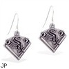 Mspiercing Sterling Silver Earrings With Official Licensed Pewter MLB Charms, Chicago White Sox