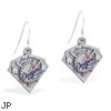 Mspiercing Sterling Silver Earrings With Official Licensed Pewter MLB Charms, Los Angeles Dodgers