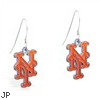 Mspiercing Sterling Silver Earrings With Official Licensed Pewter MLB Charms, New York Metts