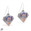 Mspiercing Sterling Silver Earrings With Official Licensed Pewter MLB Charms, New York Metts