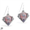 Mspiercing Sterling Silver Earrings With Official Licensed Pewter MLB Charms, New York Yankees